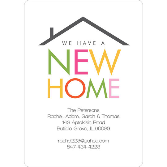 White New Home Moving Announcements